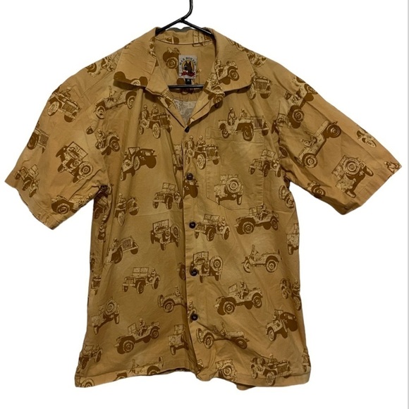 Max Boxxer Army Man Jeep Casual Button Down Short Sleeve Shirt Size Medium - Picture 3 of 6